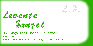 levente hanzel business card